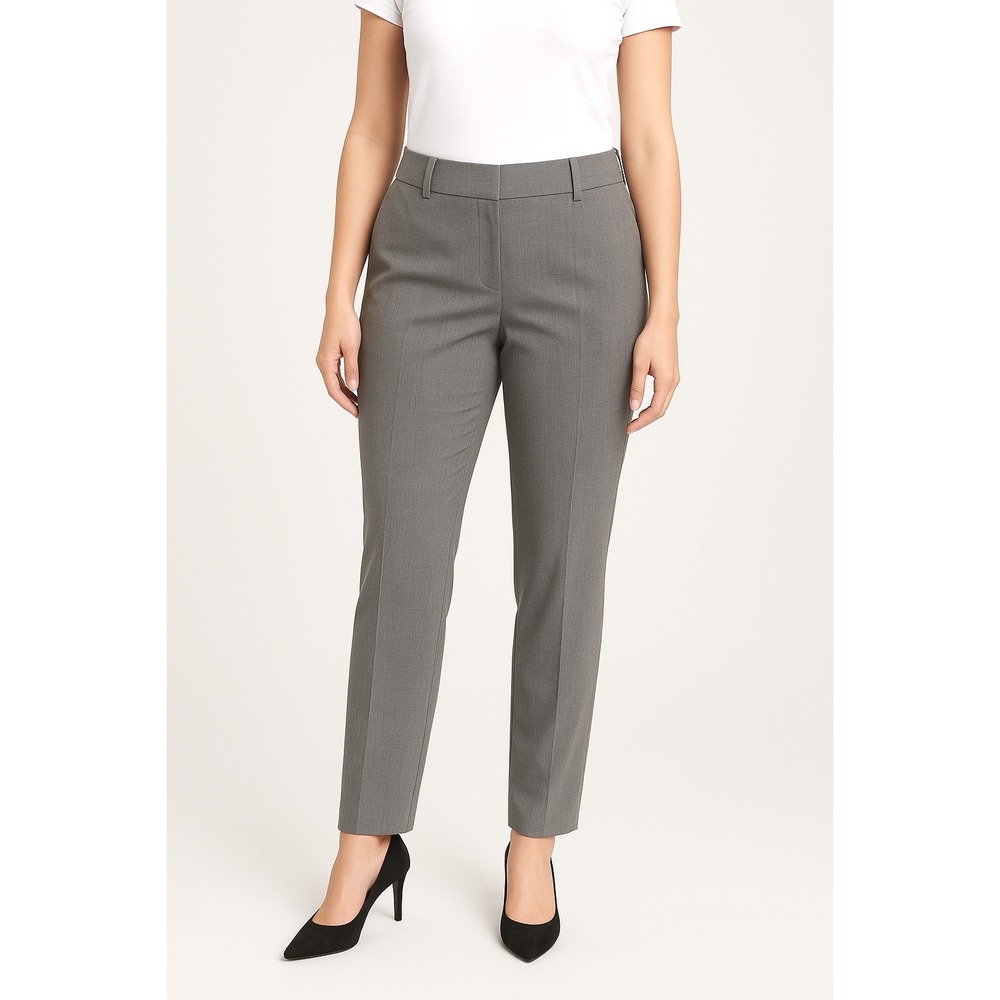 Ann Taylor Loft Marisa Straight Leg Modern Ankle Dress Pants 10 Gray Chic 89-48